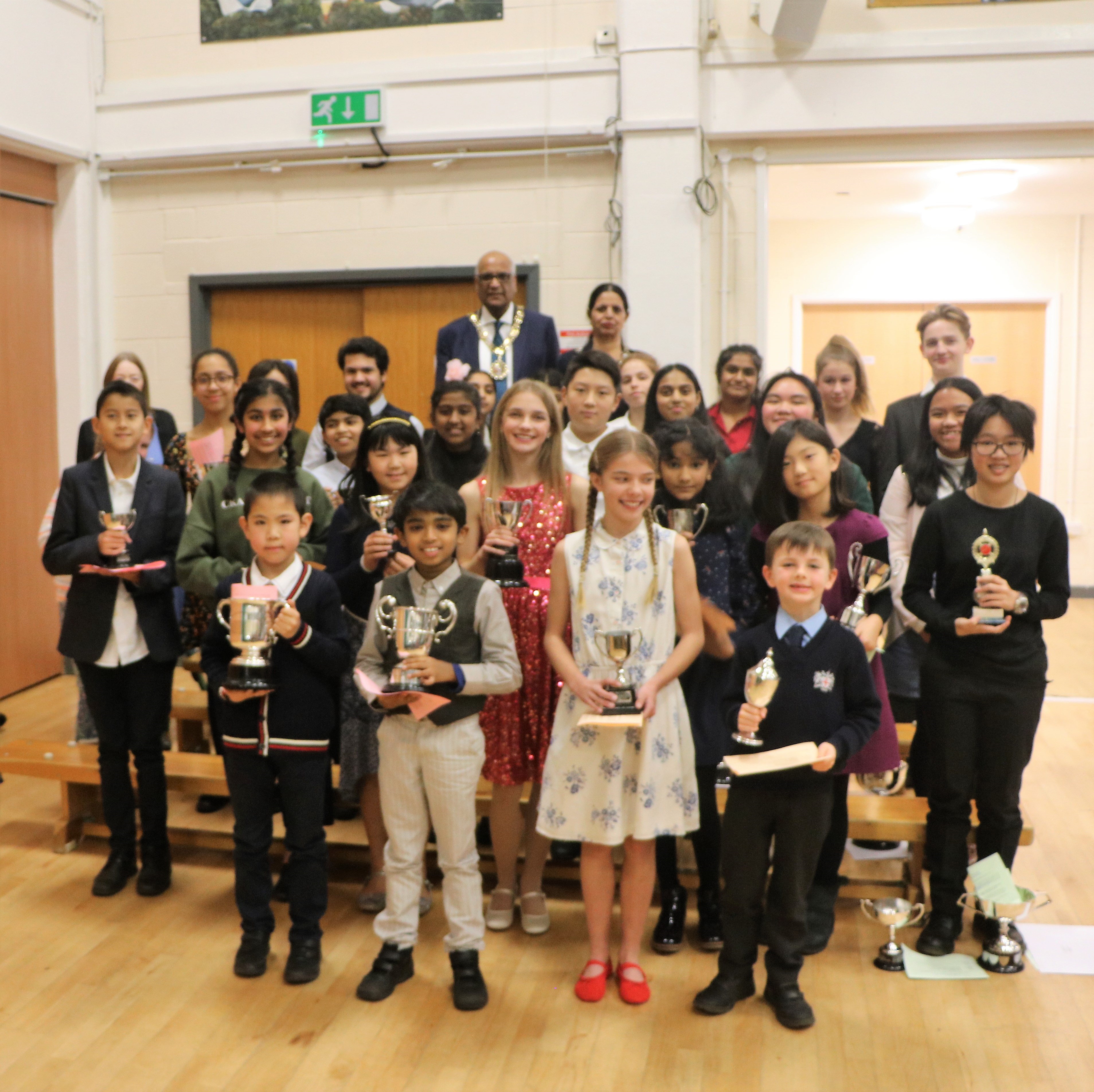 The Mayor of Sutton Cllr Muhammad Sadiq with the 2019 Prizewinners